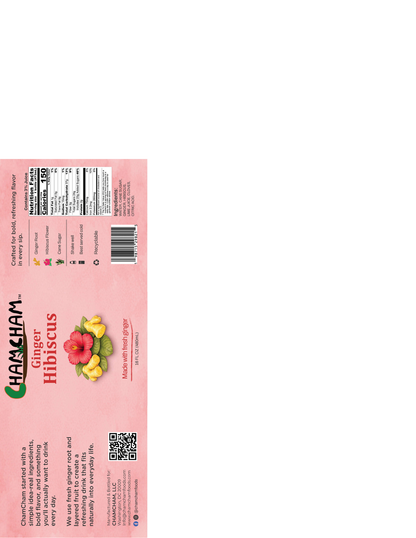 Ginger Hibiscus Drink | ChamCham | Case of 12 | 16 FL OZ