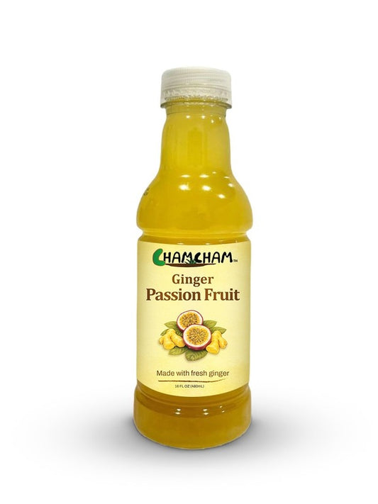 Ginger Passion Fruit Drink | ChamCham | Case of 12 | 16 FL OZ