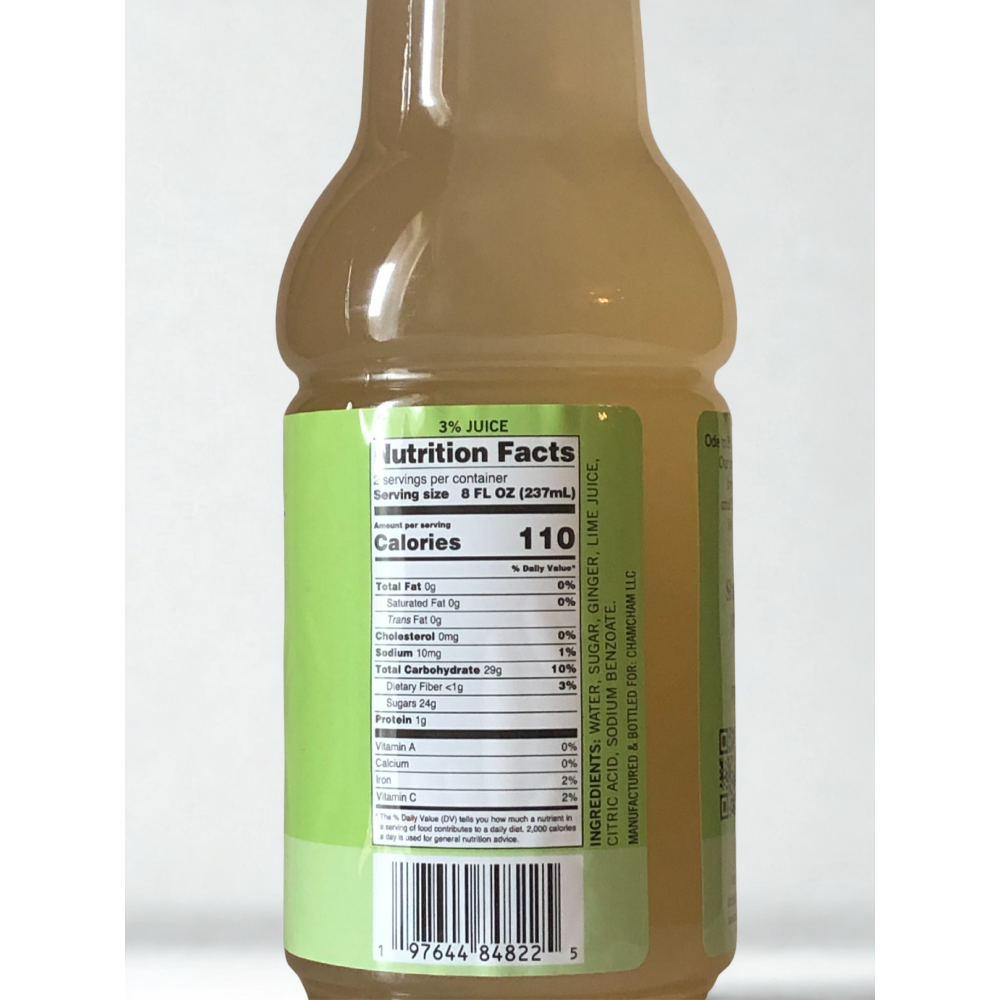 ChamCham Ginger and Lime, Case of 12, 16 FL OZ