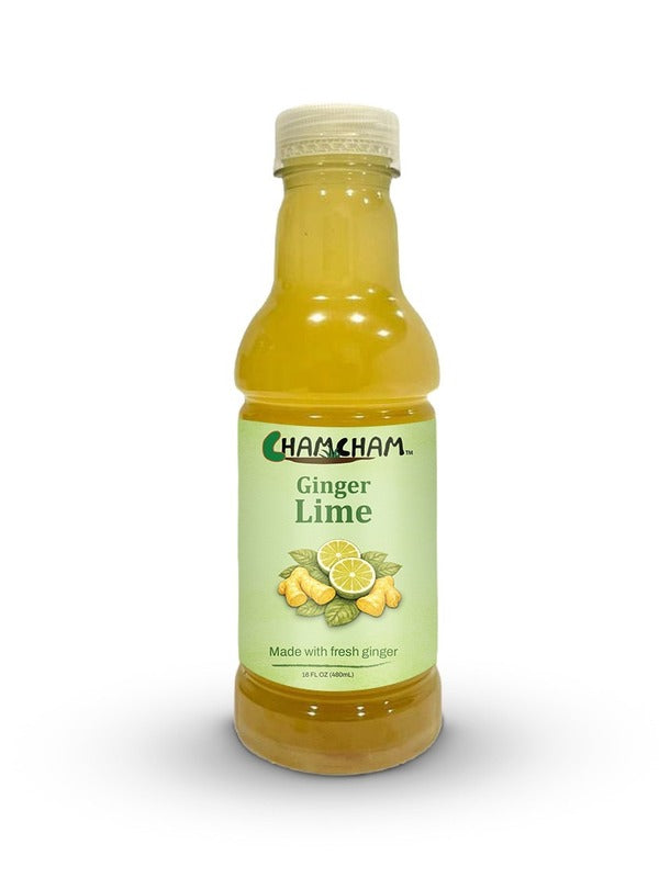 Ginger Lime Drink | ChamCham | Case of 12 | 16 FL OZ