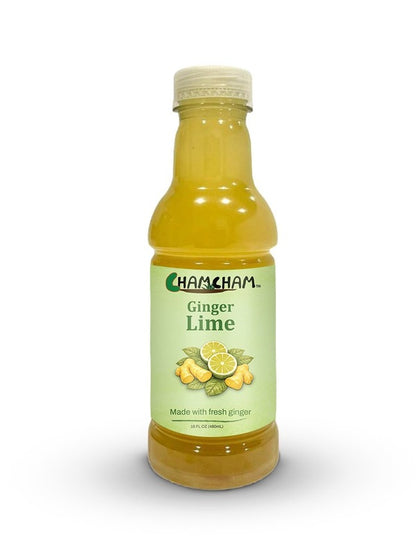 Ginger Lime Drink | ChamCham | Case of 12 | 16 FL OZ